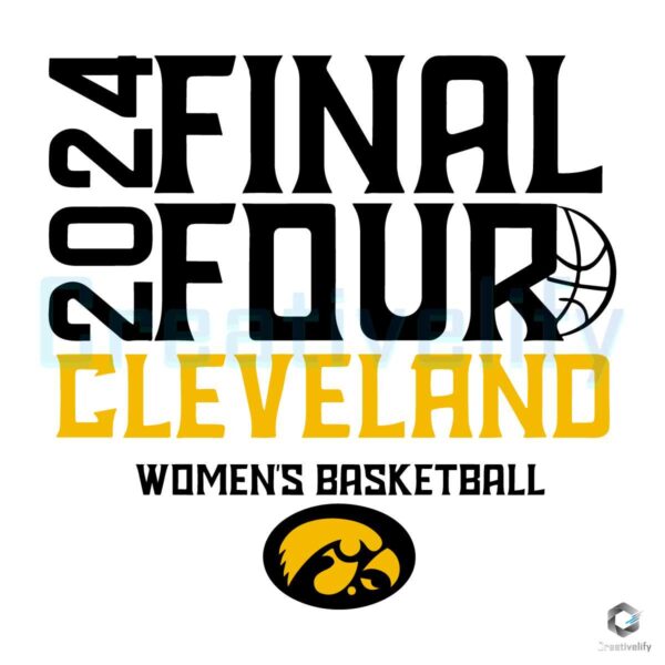 Final Four 2024 Cleveland Iowa Basketball SVG