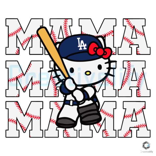 Hello Kitty Mama LA Dodgers Baseball SVG