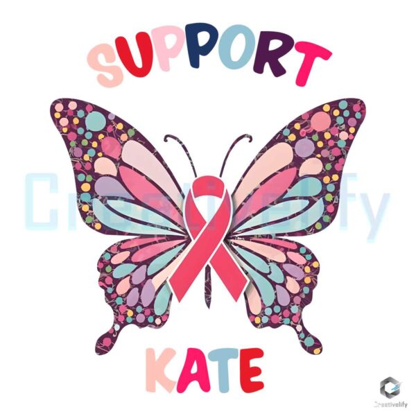 Support Kate Buttefly Cancer Strong PNG