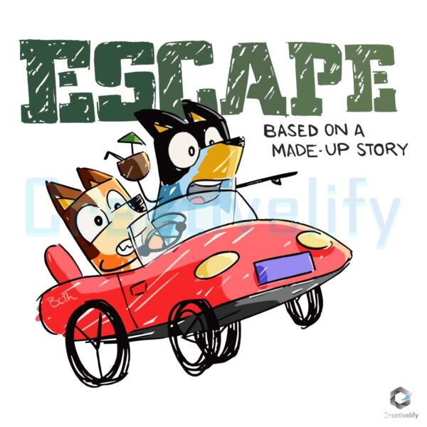 Bluey Escape Based On A Made Up Story PNG