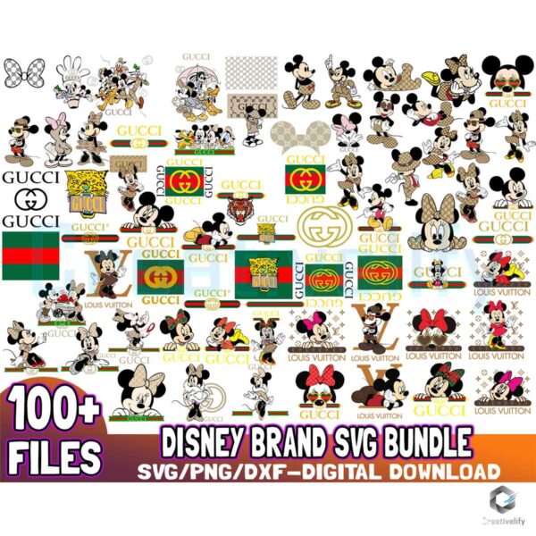 100 Files Disney Brand Gucci Bundle SVG