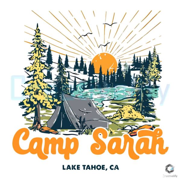 Camp Sarah Lake Tahoe Vintage PNG File