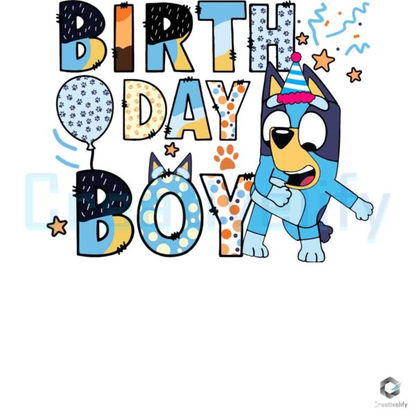 Happy Birthday Boy Party Bluey PNG File