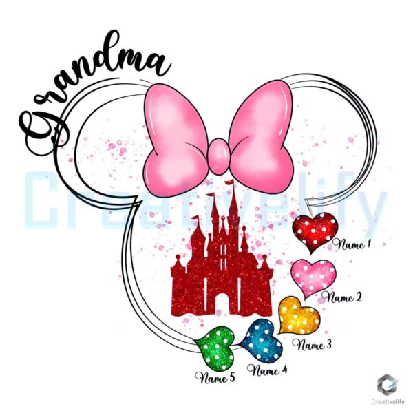 Personalized Grandma Minnie Mouse Head PNG