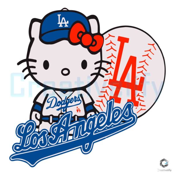 Hello Kitty LA Dodgers Baseball Team SVG