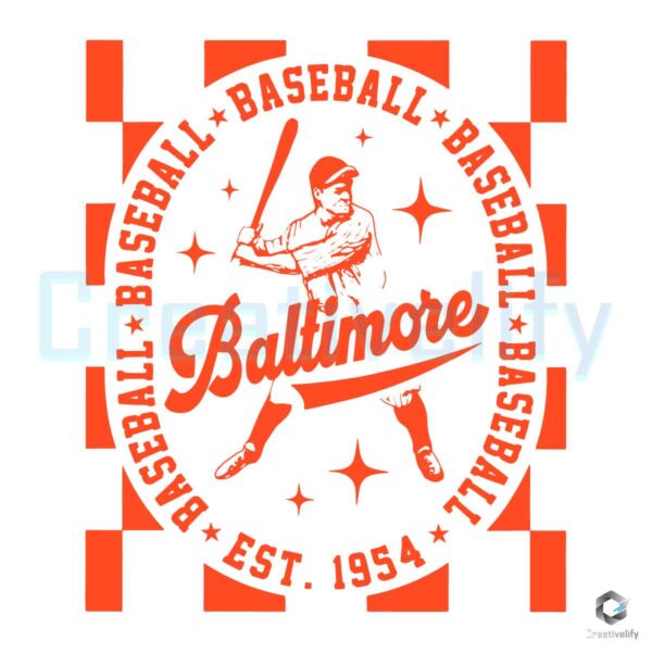 Baltimore Orioles Baseball Est 1954 SVG File