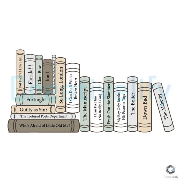 The Tortured Poets Department Books SVG File