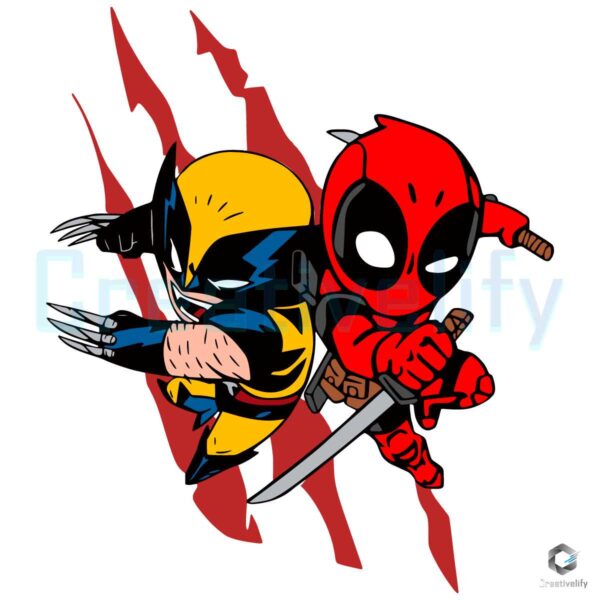 Deadpool And Wolverine Movie Cartoon SVG