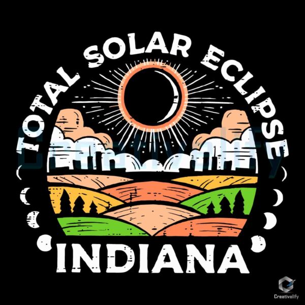 Total Solar Eclipse Indiana 2024 SVG File