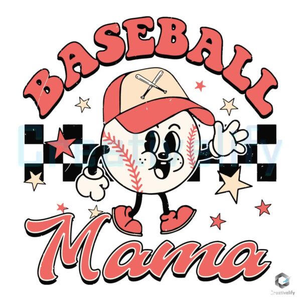 Baseball Mama Hat Checkered SVG File