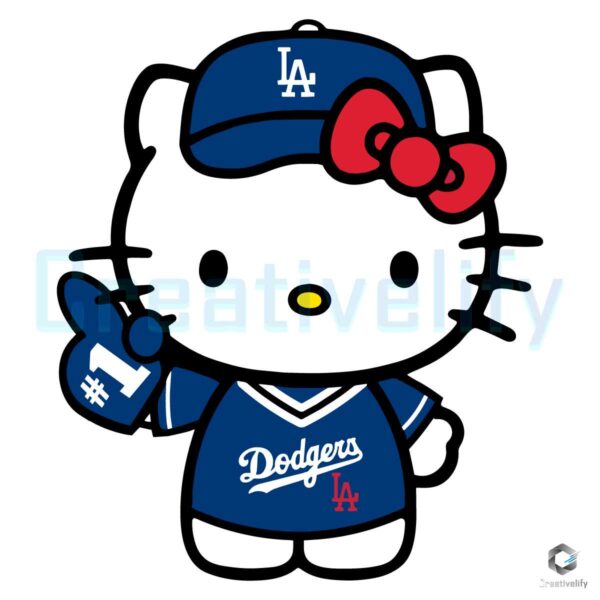 LA Dodgers Hello Kitty Baseball Team SVG
