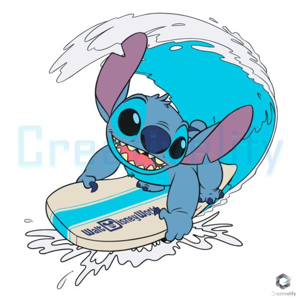 Stitch Surfing Walt Disney World SVG