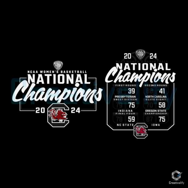 National Champions 2024 South Carolina SVG