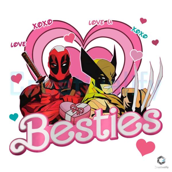 Deadpool Wolverine Besties Love PNG File