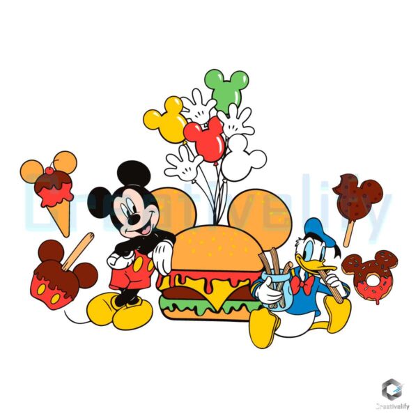Carnival Food Mickey And Donald Snack SVG
