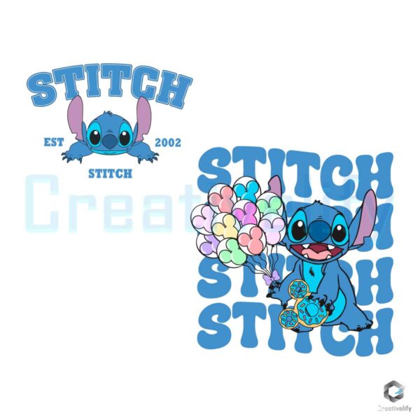 Disney Stitch Est 2002 Balloons SVG File