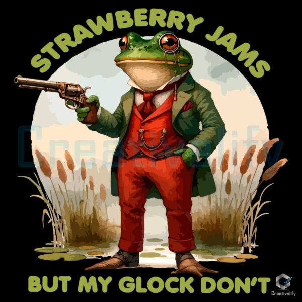 Strawberry Jams But My Glock Dont PNG File