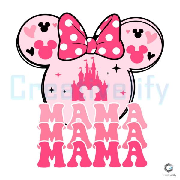 Mama Minnie Head Disney Castle SVG File