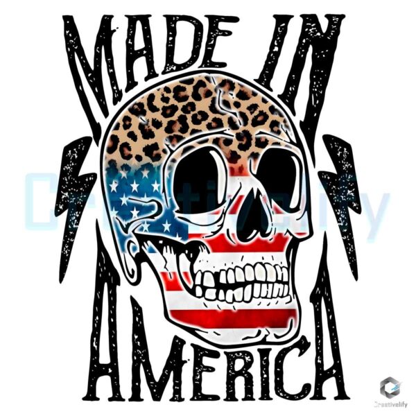 Made In America Skull July Fourth PNG File