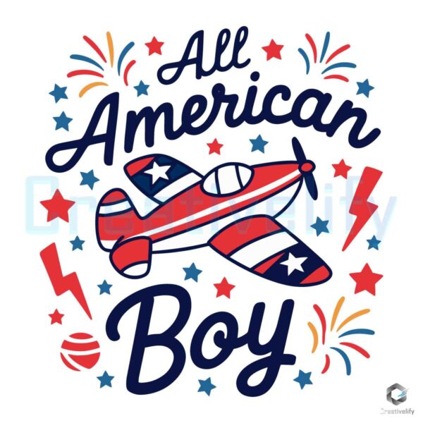 Boy Airplane Independence Day SVG