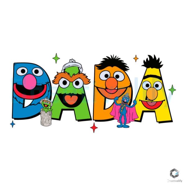 Dada Sesame Street Cartoon Characters SVG File
