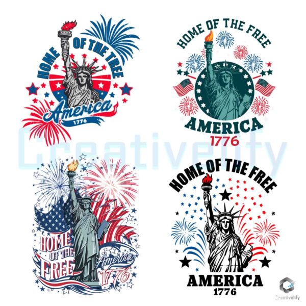 Home Of The Free America 1776 SVG File Bundle