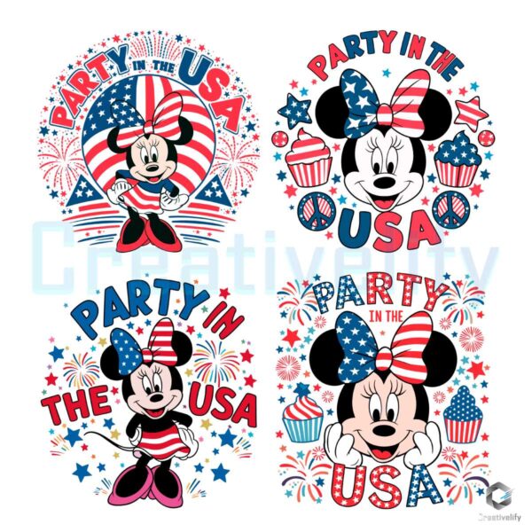 Minnie Mouse Party In The USA SVG Bundle