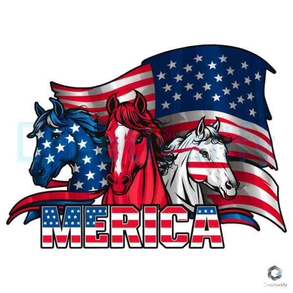 Merica Patriotic Horse 4th Of July PNG