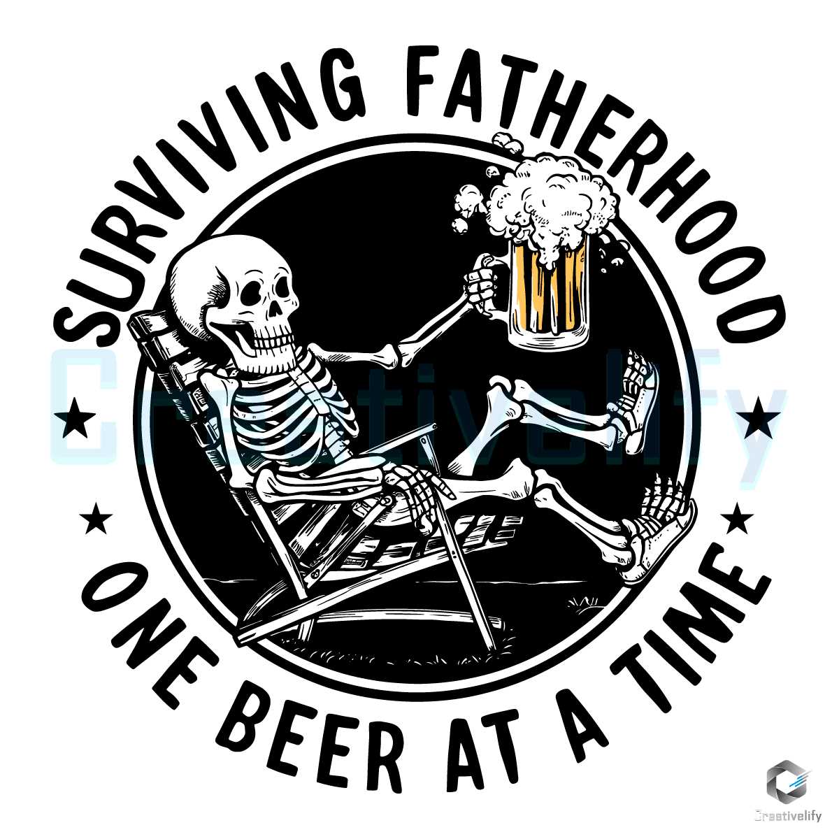 Skeleton Surviving Fatherhood SVG File