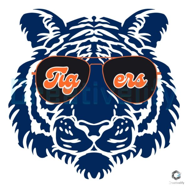 Tigers Glasses Baseball Detroit Team SVG
