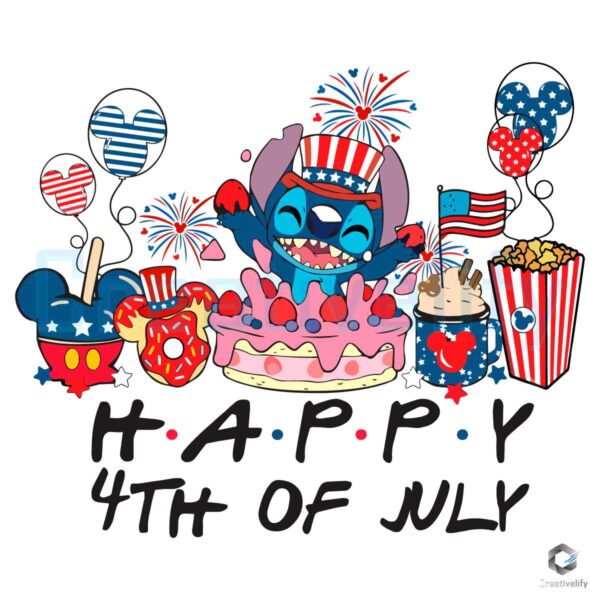 Stitch Disney Happy 4th Of July PNG File