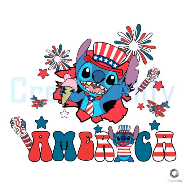 Stitch 4th Of July America Party In The USA SVG