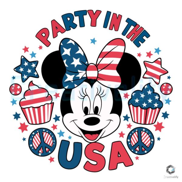 Minnie Party In The USA 4th Of July SVG File