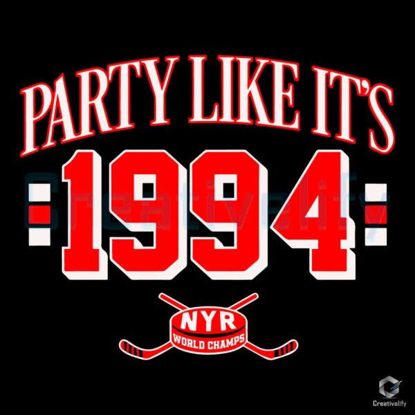 NY Rangers Ice Hockey Party Like Its 1994 SVG
