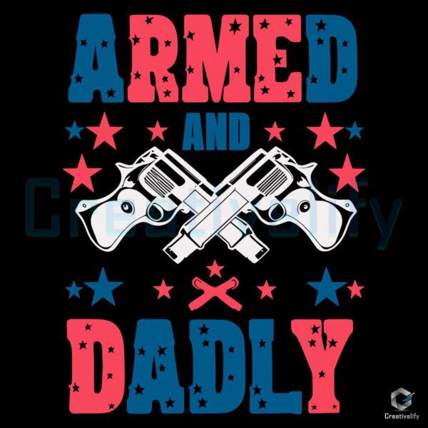 Armed And Dadly USA Flag PNG File