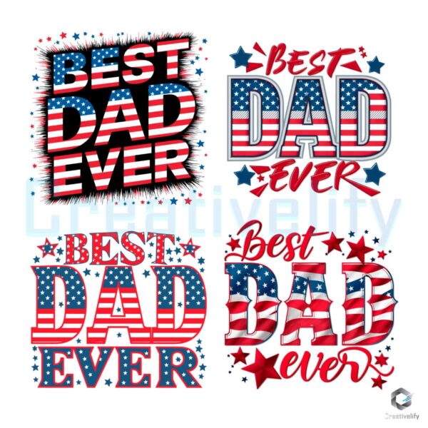 Best Dad Ever USA Flag SVG PNG File Bunlde
