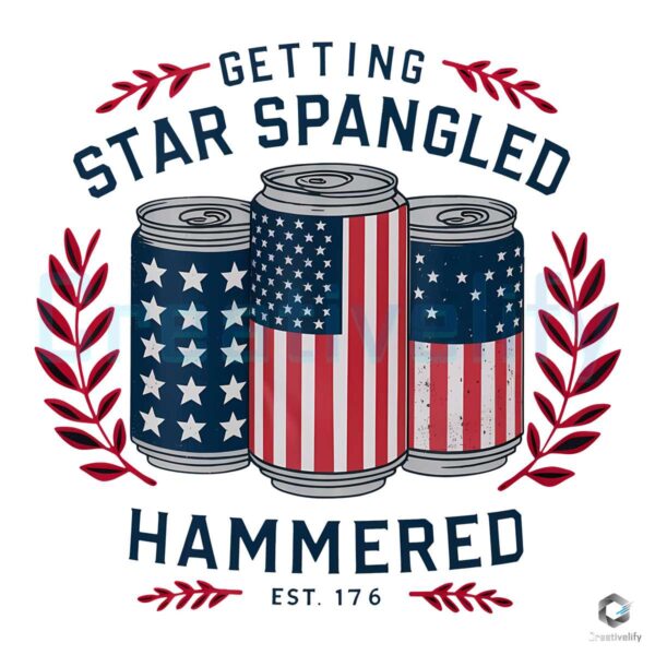 Getting Star Spangled Hammered Est 1776 PNG