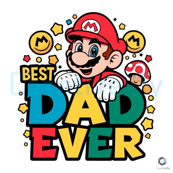 Best Dad Ever Super Mario Gamer SVG