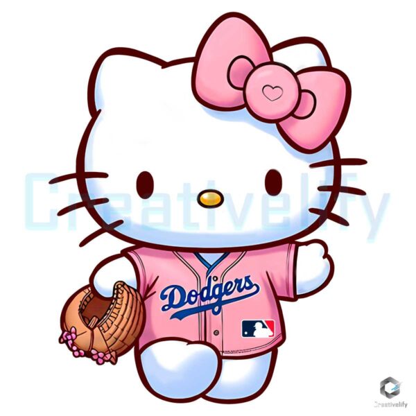 Hello Kitty Los Angeles Dodger Baseball PNG