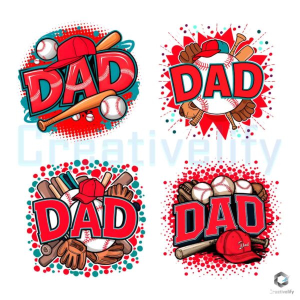 Baseball Dad Team Game Day PNG Bundle