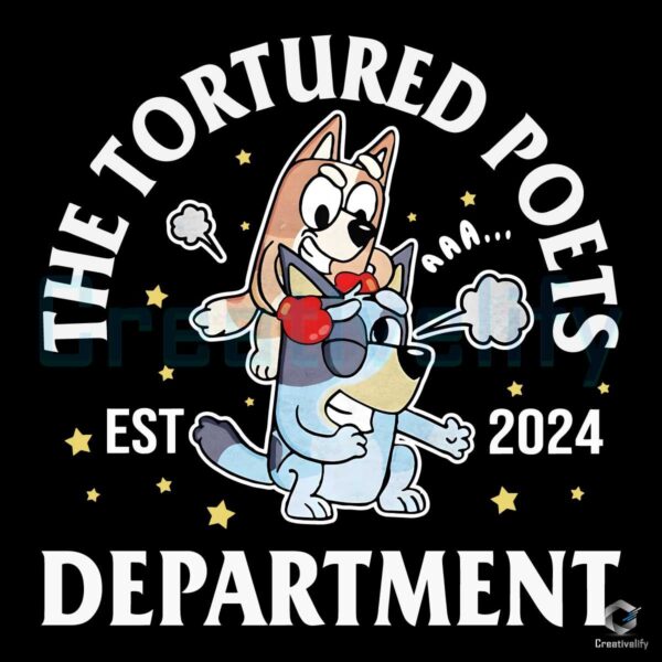 Bluey Bingo Dog Tortured Poets Department PNG