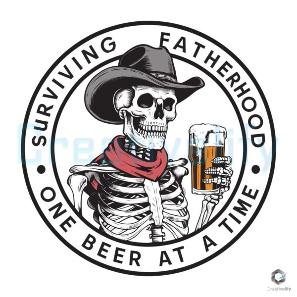 Beer Dad Skeleton Surviving Fatherhood PNG File