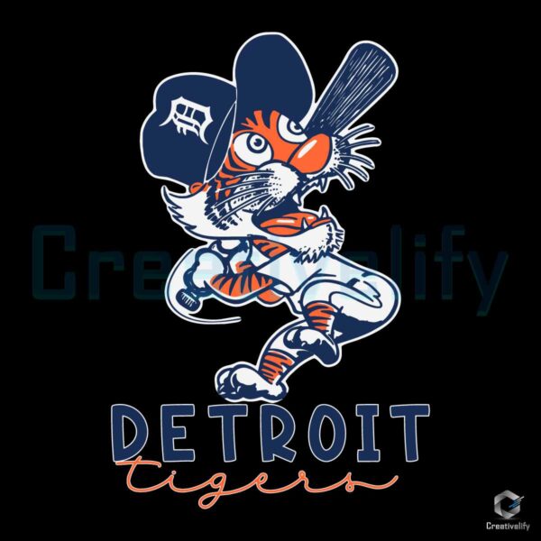 Detroit Tigers Mascot MLB Baseball SVG