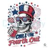 Skull Chill The Fourth Out America Flag PNG