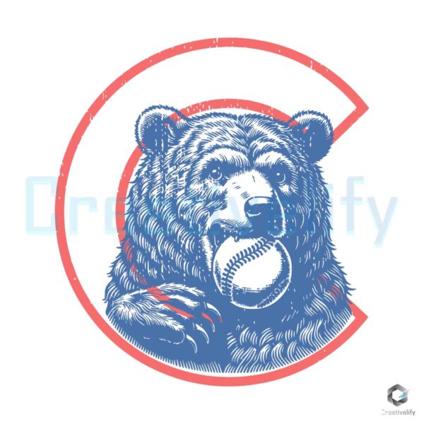Chicago Cubs Bear MLB Baseball Team SVG File