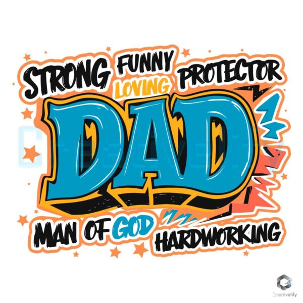 Protector Dad Man Of God Hardworking SVG