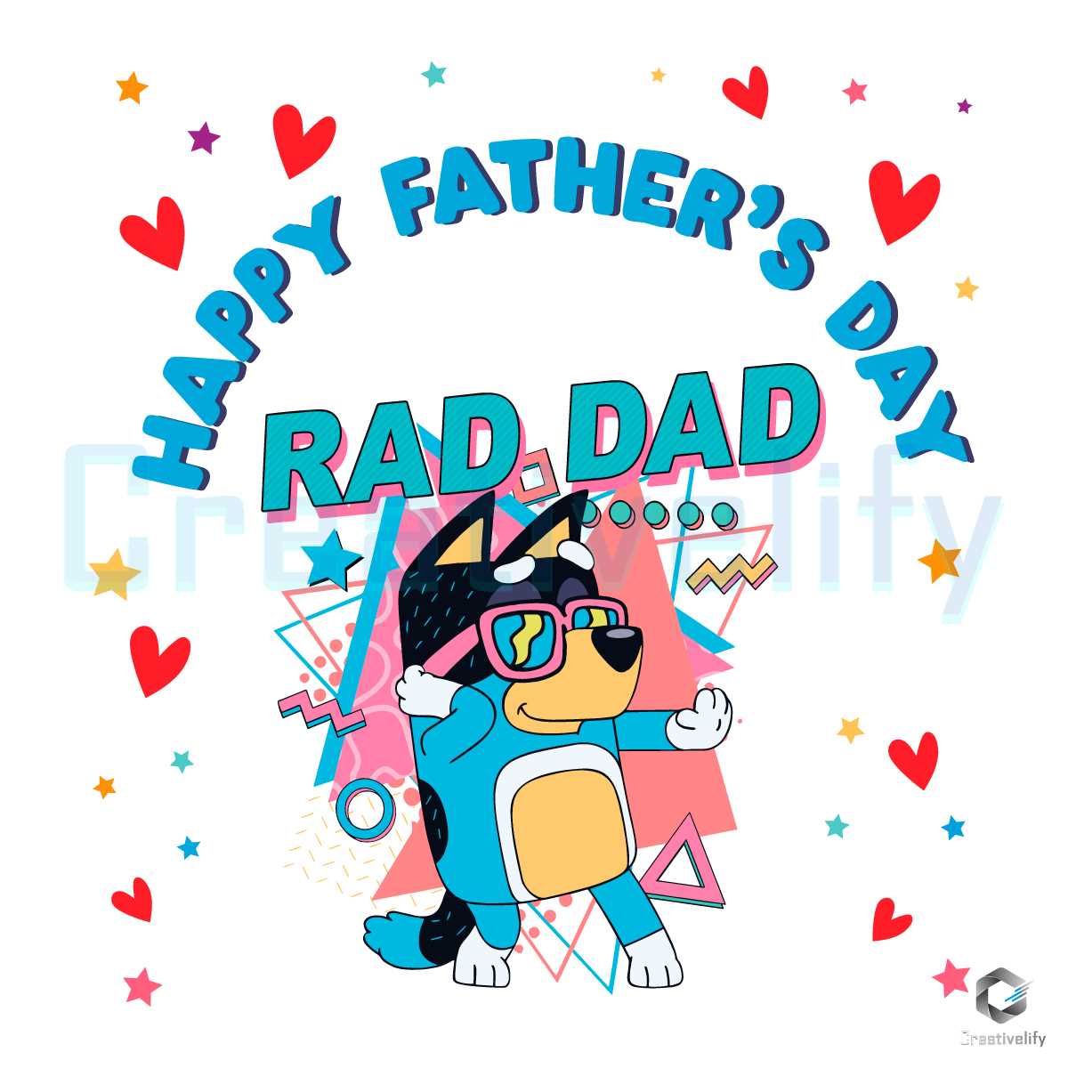 Fathers Day Rad Dad Bluey Bandit SVG File