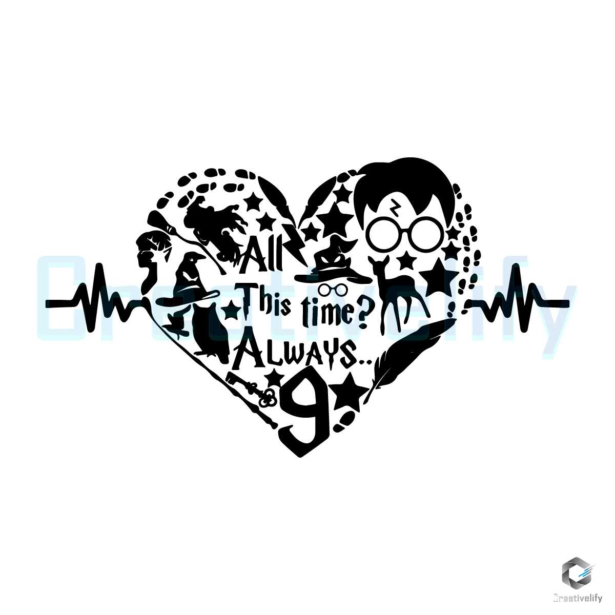 All This Time Always Harry Potter Heart Beat SVG