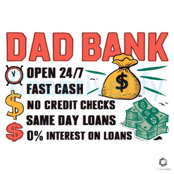 Free Dad Bank Funny Dad Life SVG