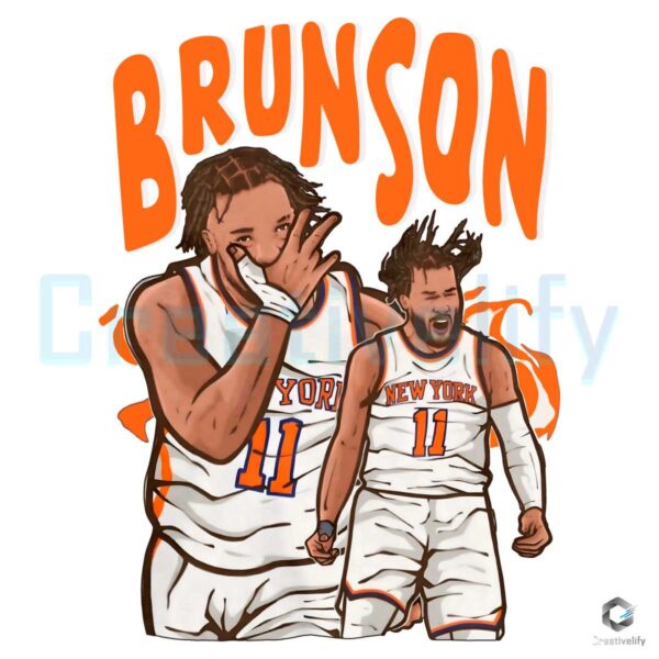 Jalen Brunson Cartoon NY Knicks Player PNG File